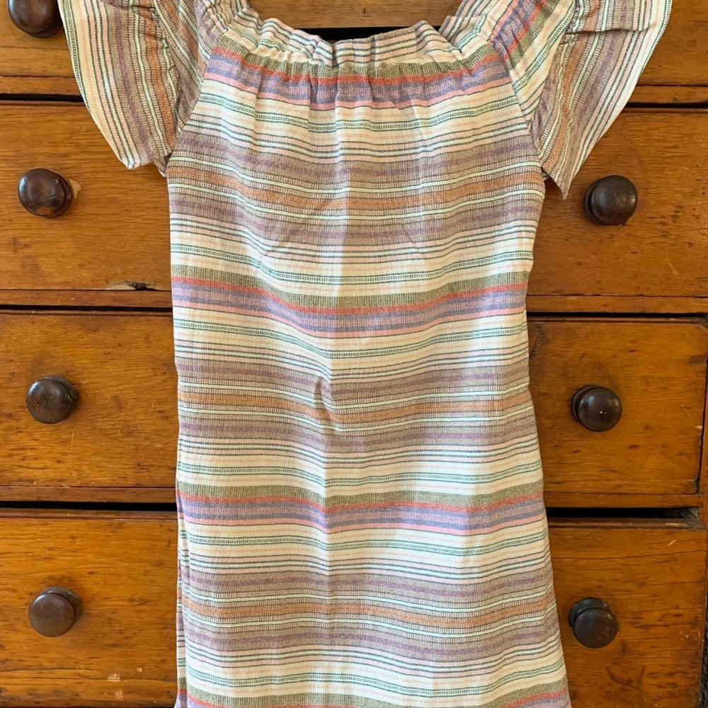 Corey Lynn Calter multicolor stripe off-the-shoulder dress, Size S - Picture 2 of 10